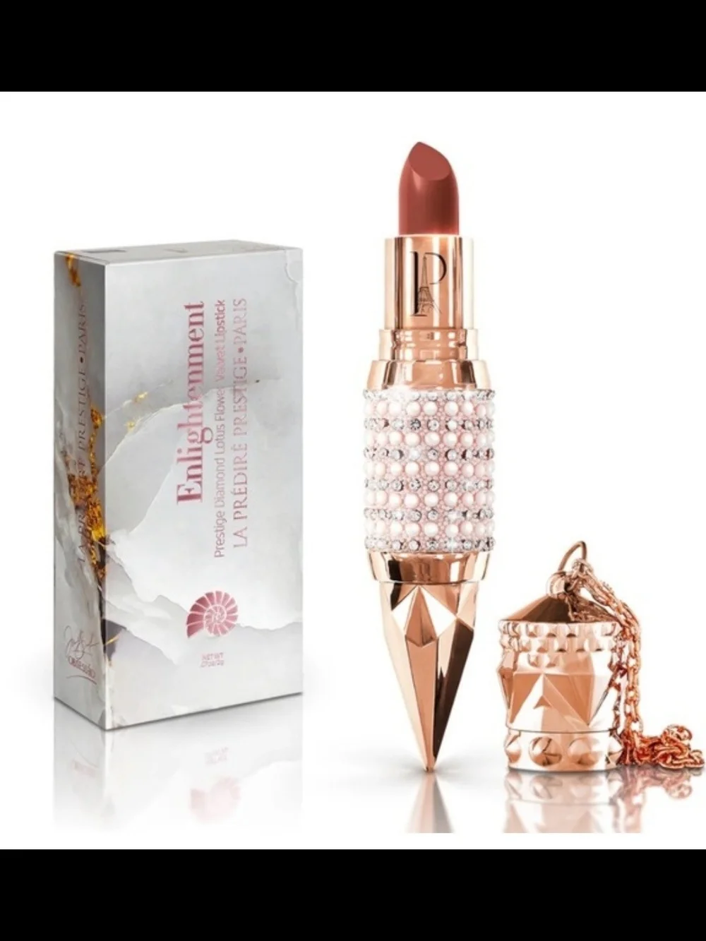 La Prestige Enlightenment Pearl Studded Rose Gold Lipstick - Rose Nude